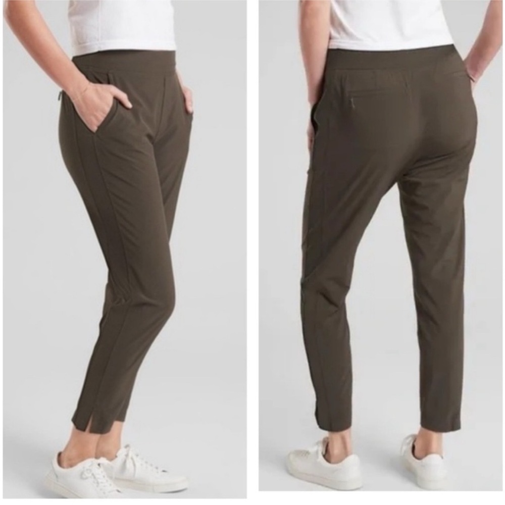 Athleta Brooklyn Mid Rise Ankle Pant Green 10 - Picture 2 of 16